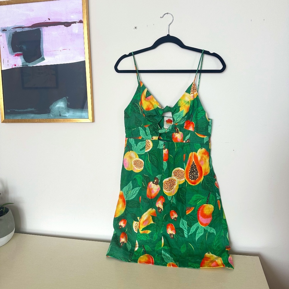 FARM Rio Green Papaya Salad Mini Dress